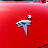 TESSGO Christmas Santa Hat Emblem Stickers FOR Tesla S 3 X Y Cybertruck