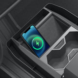 Tesla Cybertruck Center Console Side Storage Organizer – Upgraded with Side Pockets for Smartphone, Sunglasses, Cards & AirPods