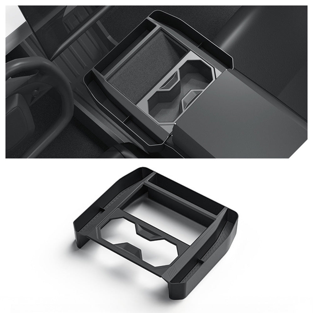 Tesla Cybertruck Center Console Side Storage Organizer – Upgraded with Side Pockets for Smartphone, Sunglasses, Cards & AirPods