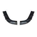 Front view of Tesla Model Y Black Carbon Fiber Lower Mirror Cover