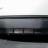 Front view of Carbon Fiber Rear Diffuser installed on Tesla Model Y Juniper