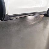 Front view of Tesla Model Y Carbon Fiber Ascend Side Skirt