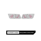 Tesla Model Y Juniper White Carbon Fiber Rear Seat Folding Button Trim
