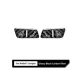 Tesla Model Y Juniper Black Carbon Fiber Rear Seat Folding Button Trim