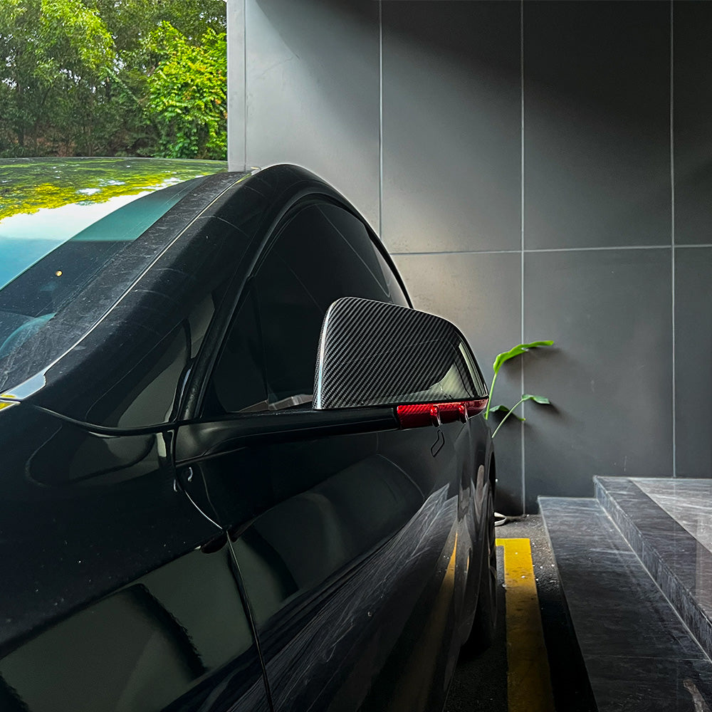 Tesla Model Y Carbon Fiber Mirror Cover Set (Upper & Lower)