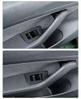 Real Carbon Fiber Window Switch Trim Cover for Tesla Model 3 & Model Y – Luxury Interior Upgrade