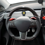 Carbon Fiber Sport Steering Wheel Upgrade for Tesla Model 3 (2017–2023.09) & Model Y (2020–2025.02) – Luxury Custom Interior Upgrade