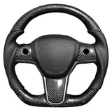 Carbon Fiber Sport Steering Wheel Upgrade for Tesla Model 3 (2017–2023.09) & Model Y (2020–2025.02) – Luxury Custom Interior Upgrade