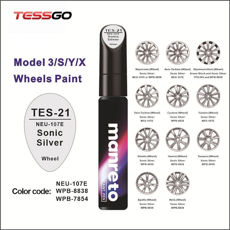 Tesla Touch-Up Paint Pen Repair Kit - Precision Color Match for All Tesla Models & Wheels