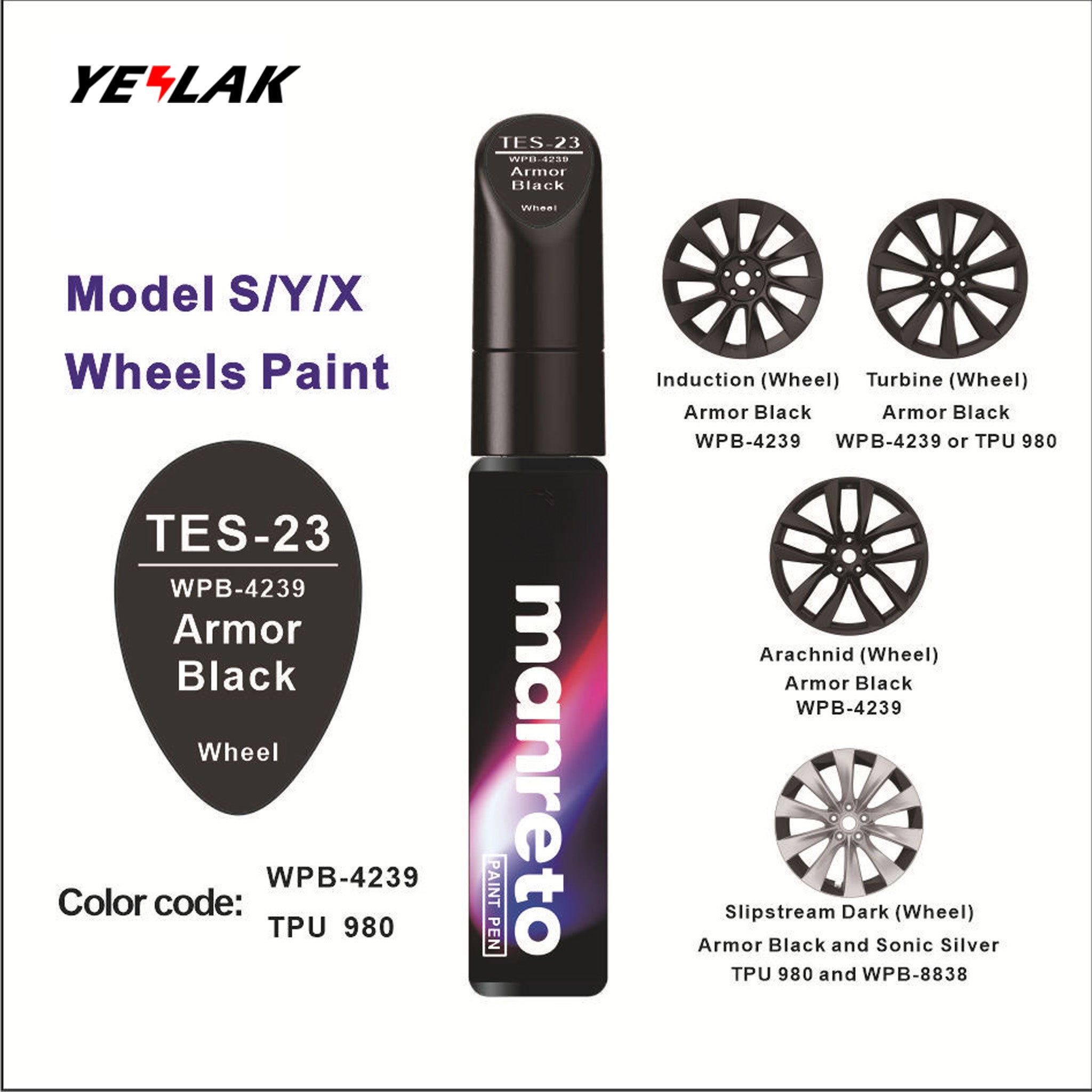 Tesla Touch-Up Paint Pen Repair Kit - Precision Color Match for All Tesla Models & Wheels