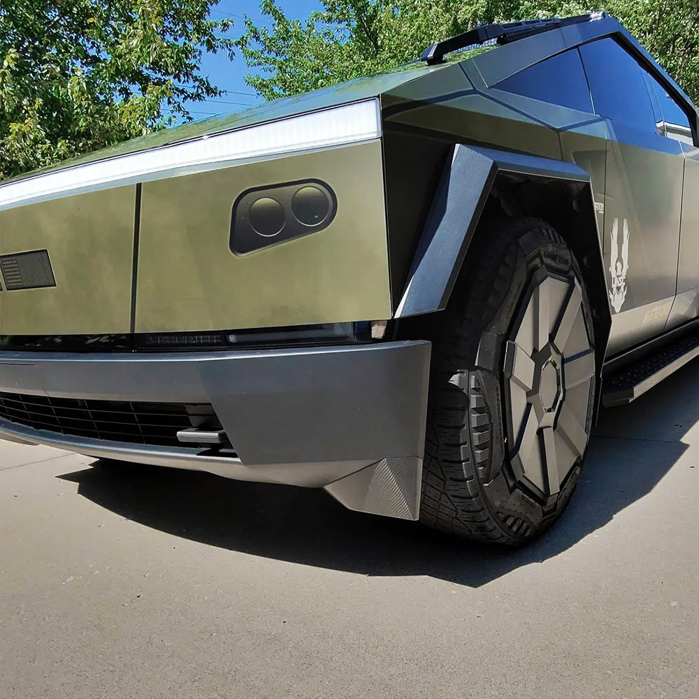 Real Carbon Fiber Tesla Cybertruck Wheel Fairings (Mud Flaps) Overlay