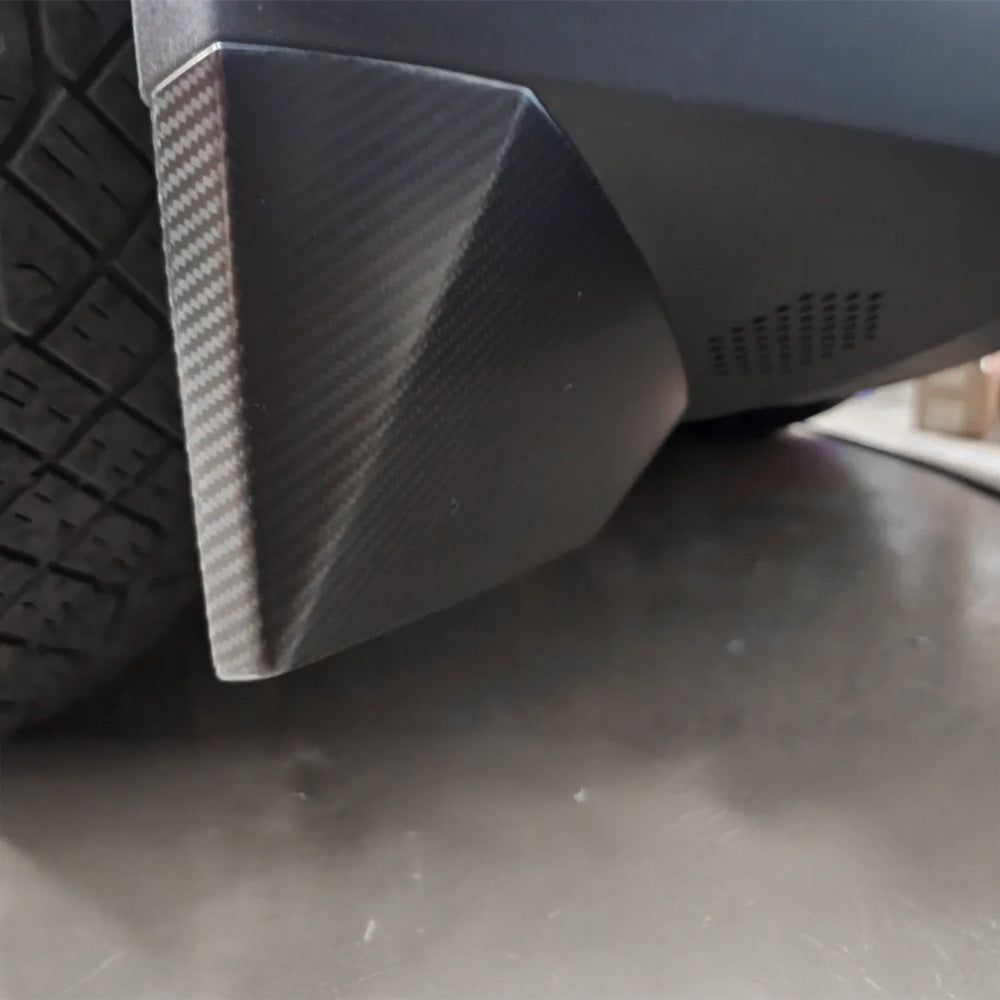 Real Carbon Fiber Tesla Cybertruck Wheel Fairings (Mud Flaps) Overlay