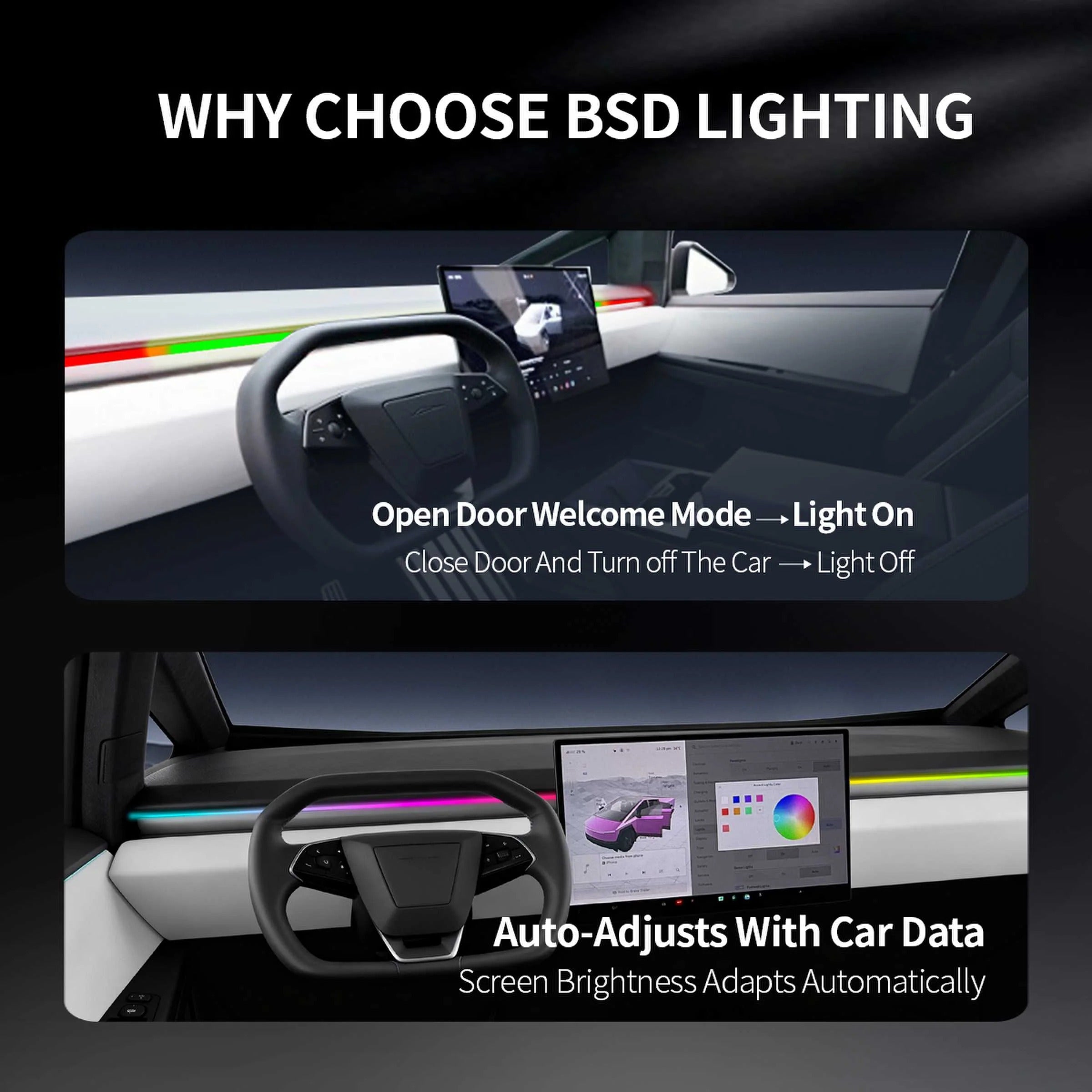 Tessgo Blind Spot LED Safety & Ambient Light Kit for Cybertruck