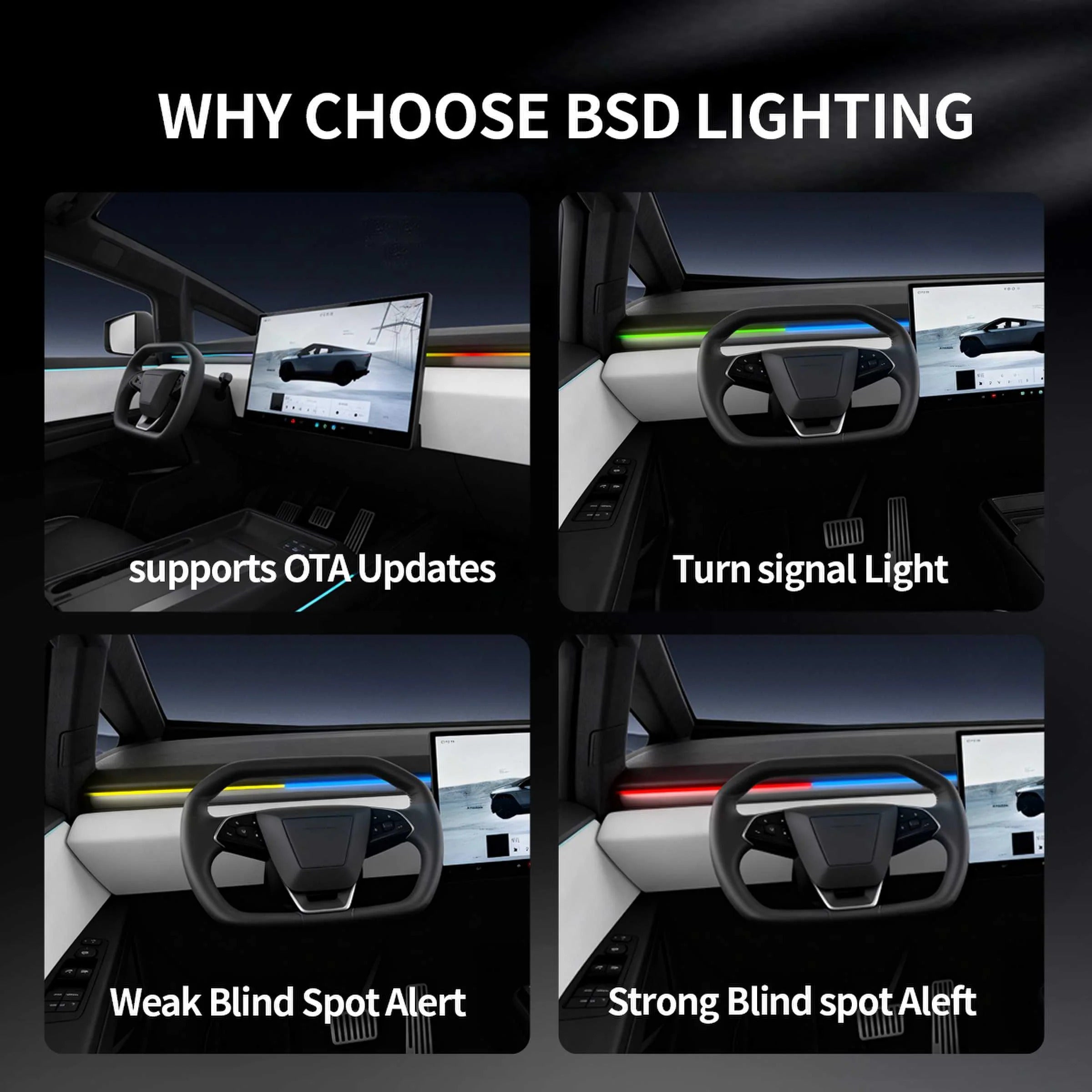 Tessgo Blind Spot LED Safety & Ambient Light Kit for Cybertruck