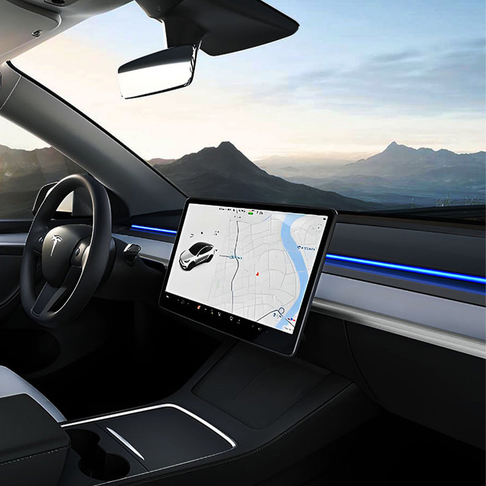 Tesla LED Ambient Light Upgrade Kit for Model 3 & Model Y (2017–2025) – Intelligent Blind Spot Alerts, RGB Interior Lighting & Smart Driving Indicators