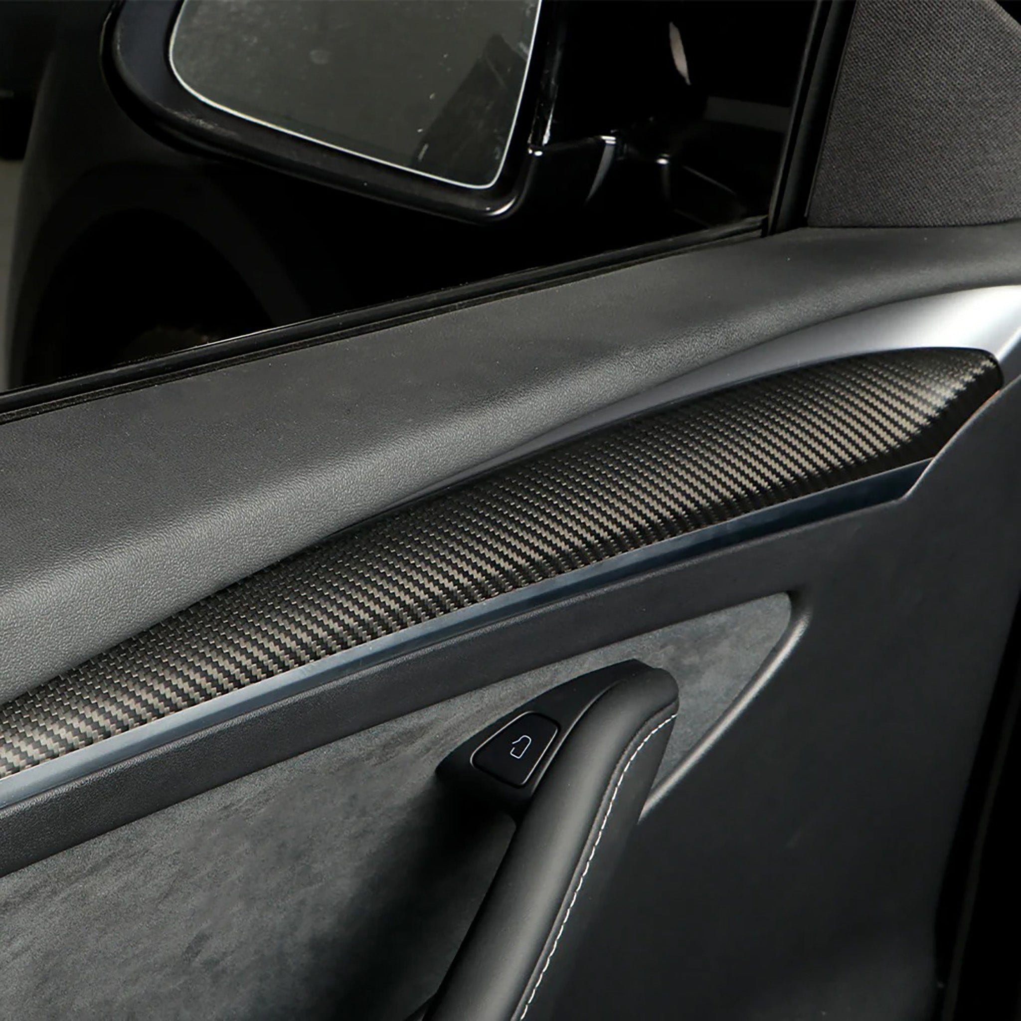 Bundle: Tesla Model 3/Y Carbon Fiber Dashboard & Door Trim Covers Set 2021-2024