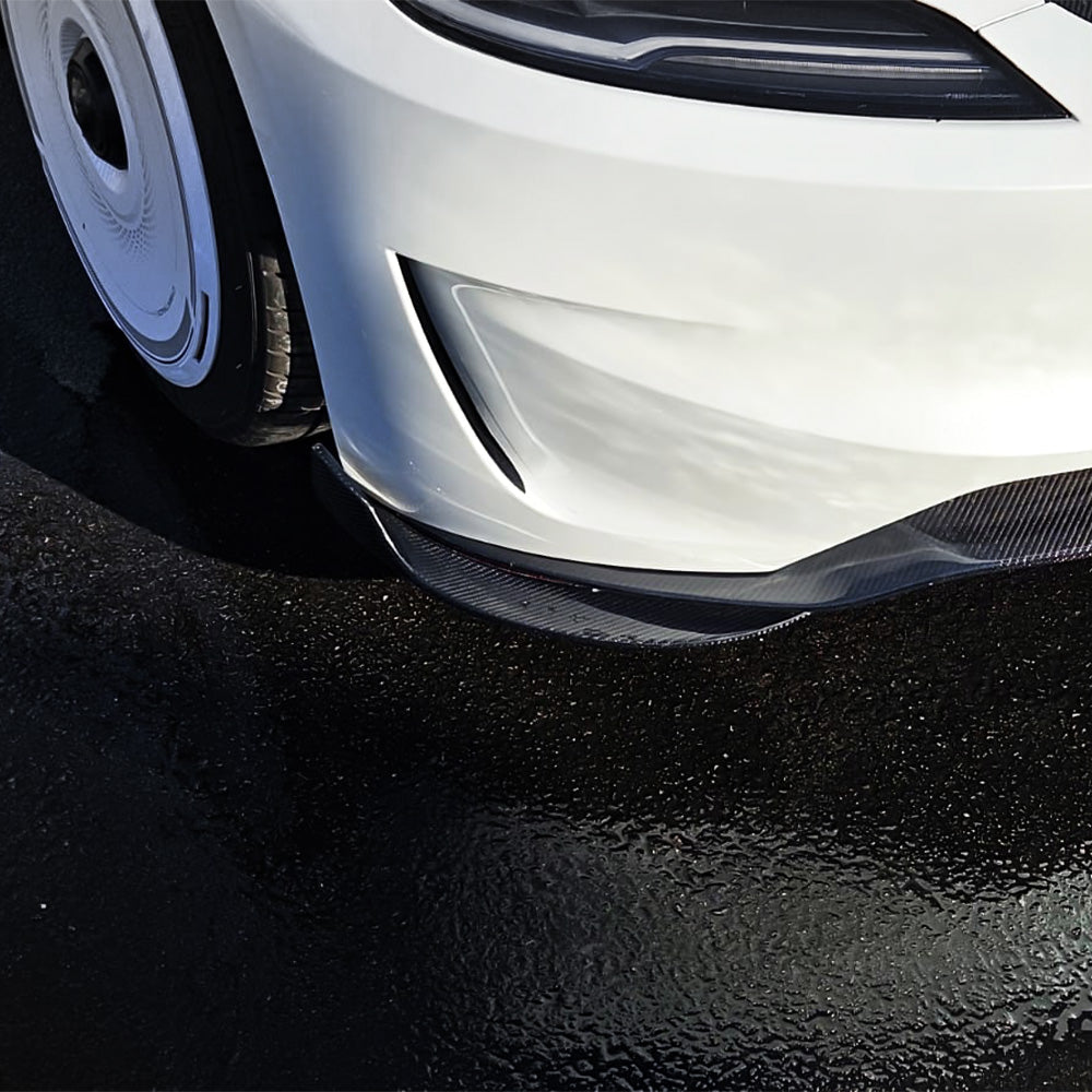 Tesla Model 3 Highland Performance Carbon Fiber Front Lip | Front Bumper Side Splitters