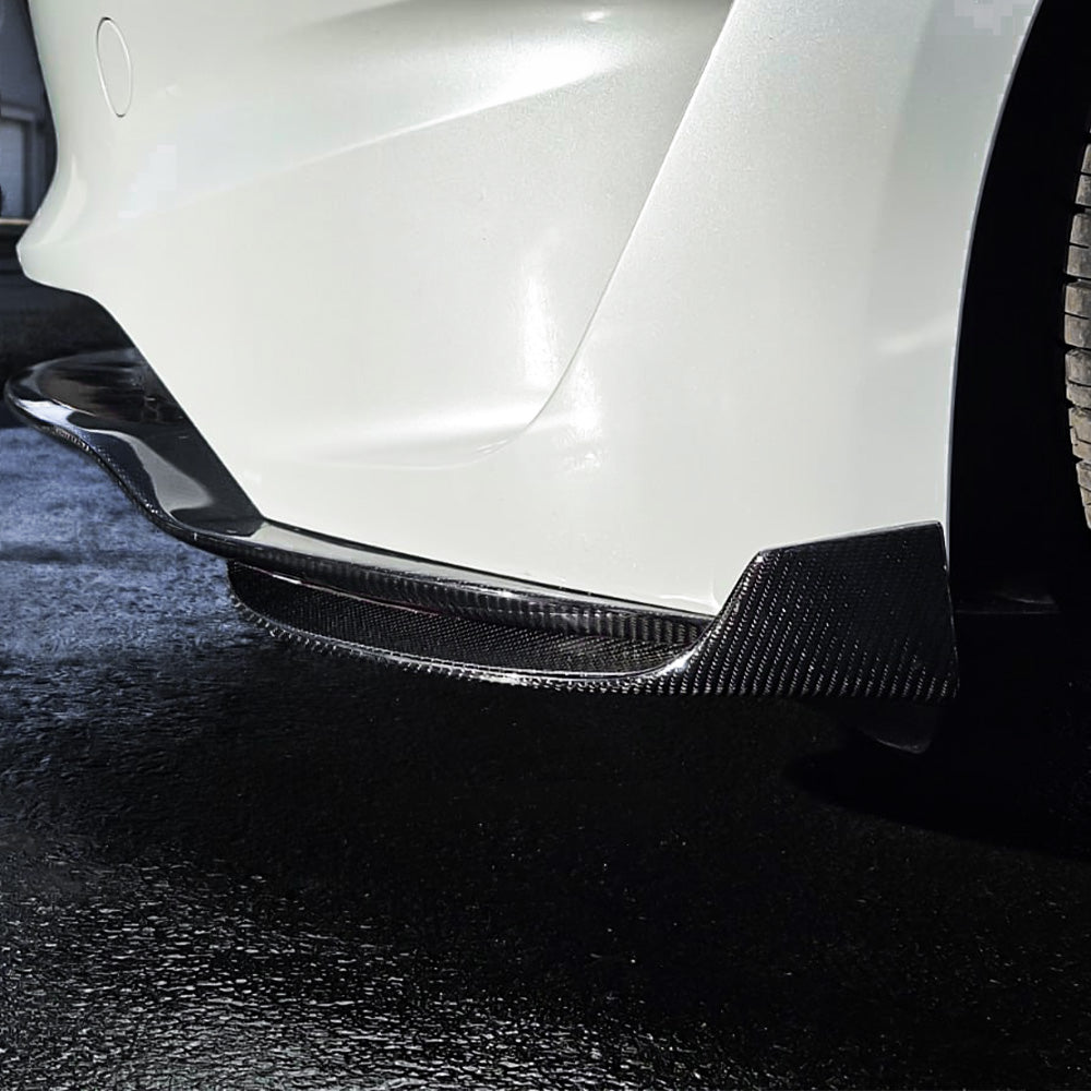 Side close-up of Carbon Fiber Front Lip installed on Tesla Model 3 Highland Performance