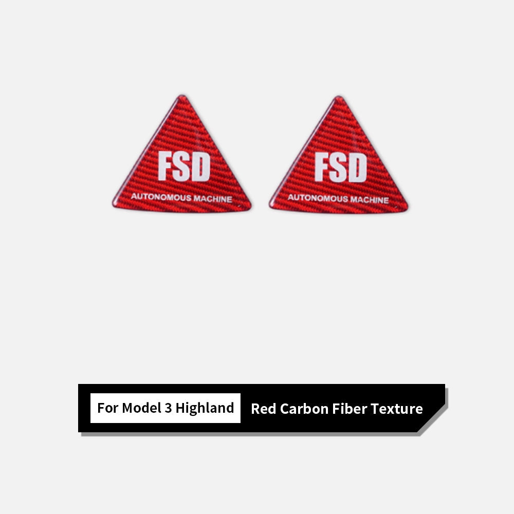 Tesla Model 3 Red Carbon Fiber Rear Quarter Window Trim (FSD Mark)
