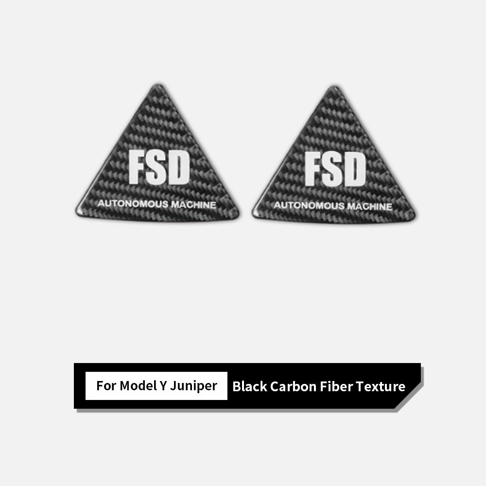 Black Tesla Model Y Carbon Fiber Rear Quarter Window Trim (FSD Mark)