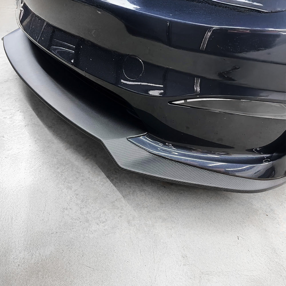 Tesla Model S Carbon Fiber Front Lip Splitter & Aero Body Kit - Matte/Glossy Finish | High Downforce Design 2021-2025