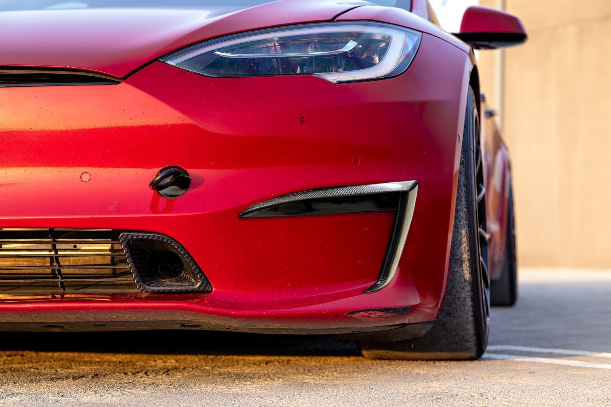 2021-2025 Tesla Model S Real Carbon Fiber Fog Light Trim