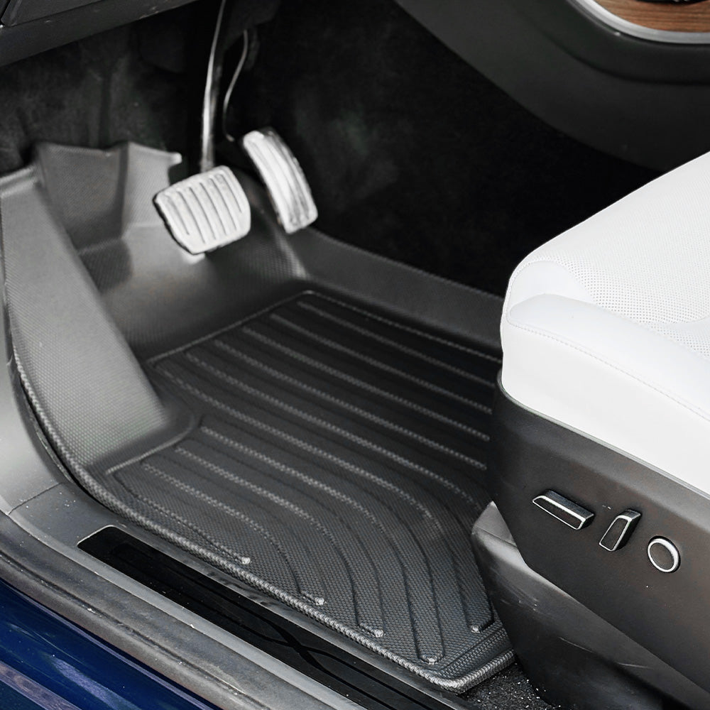 Tesla Model X 5-Seater Custom All-Weather Floor Mats (2021-2025+) – Durable TPE, Full Coverage & Eco-Friendly