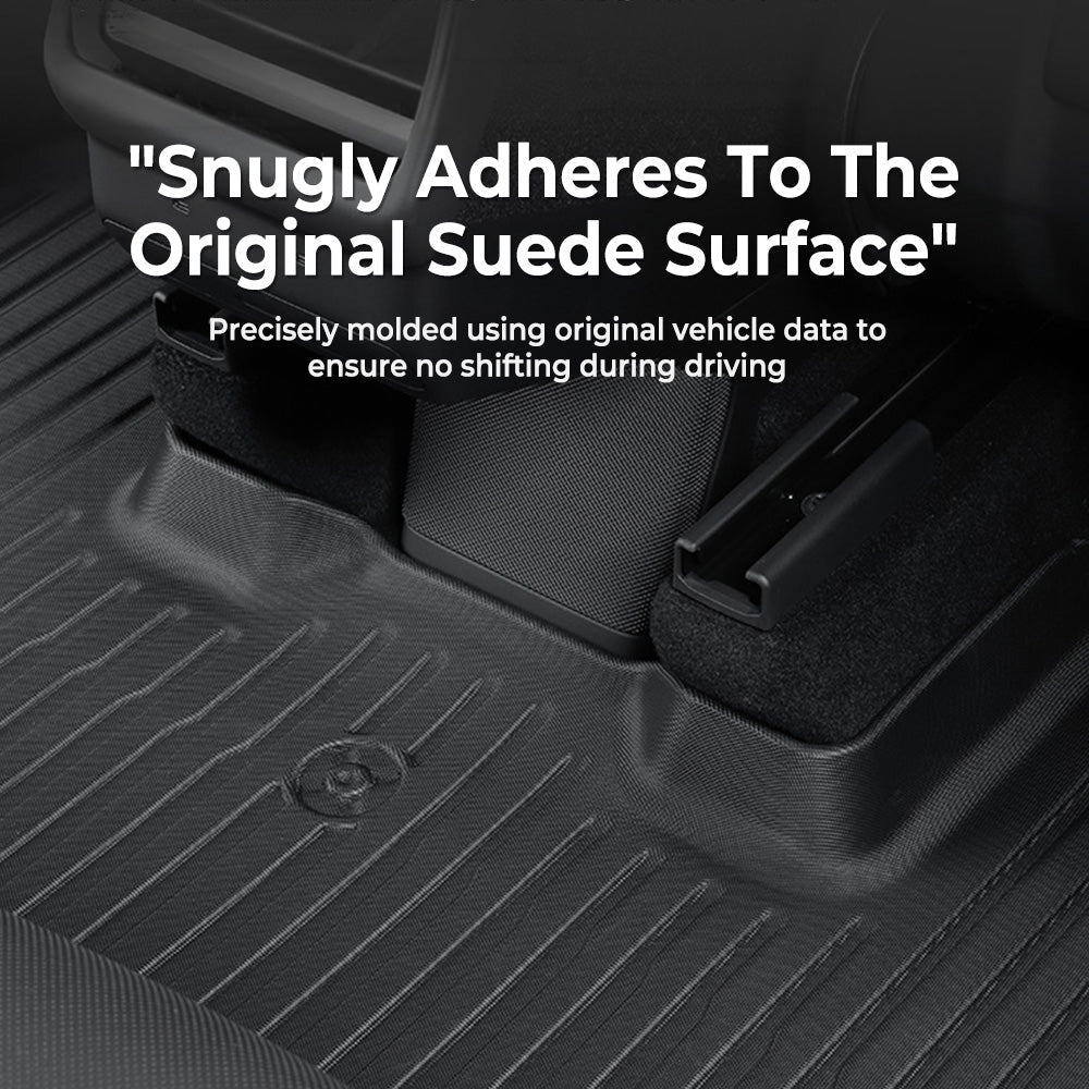 Tesla Model YL Right-Hand Drive Custom-Fit TPE All-Weather Floor Mats Snugly Adheres To The Original Suede Surface