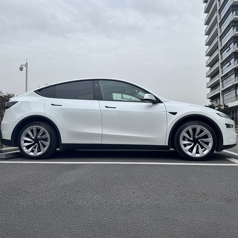 2025+ Tesla Model Y 20-Inch Helix Wheel Protectors | Premium ABS Curb Rash Guards | Easy Snap-On Installation