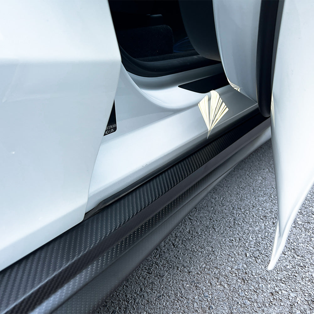 Tesla Model Y Carbon Fiber Ascend Side Skirts for 2020-2026+ Juniper