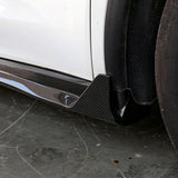 Close up of Tesla Model Y Carbon Fiber Ascend Side Skirts for 2020-2026+ Juniper