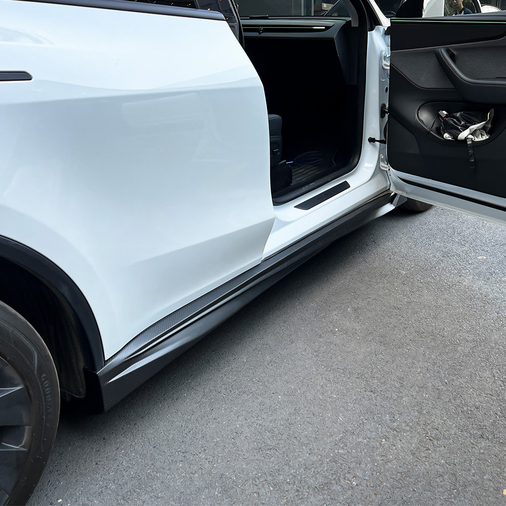 Tesla Model Y Carbon Fiber Ascend Side Skirts for 2020-2026+ Juniper