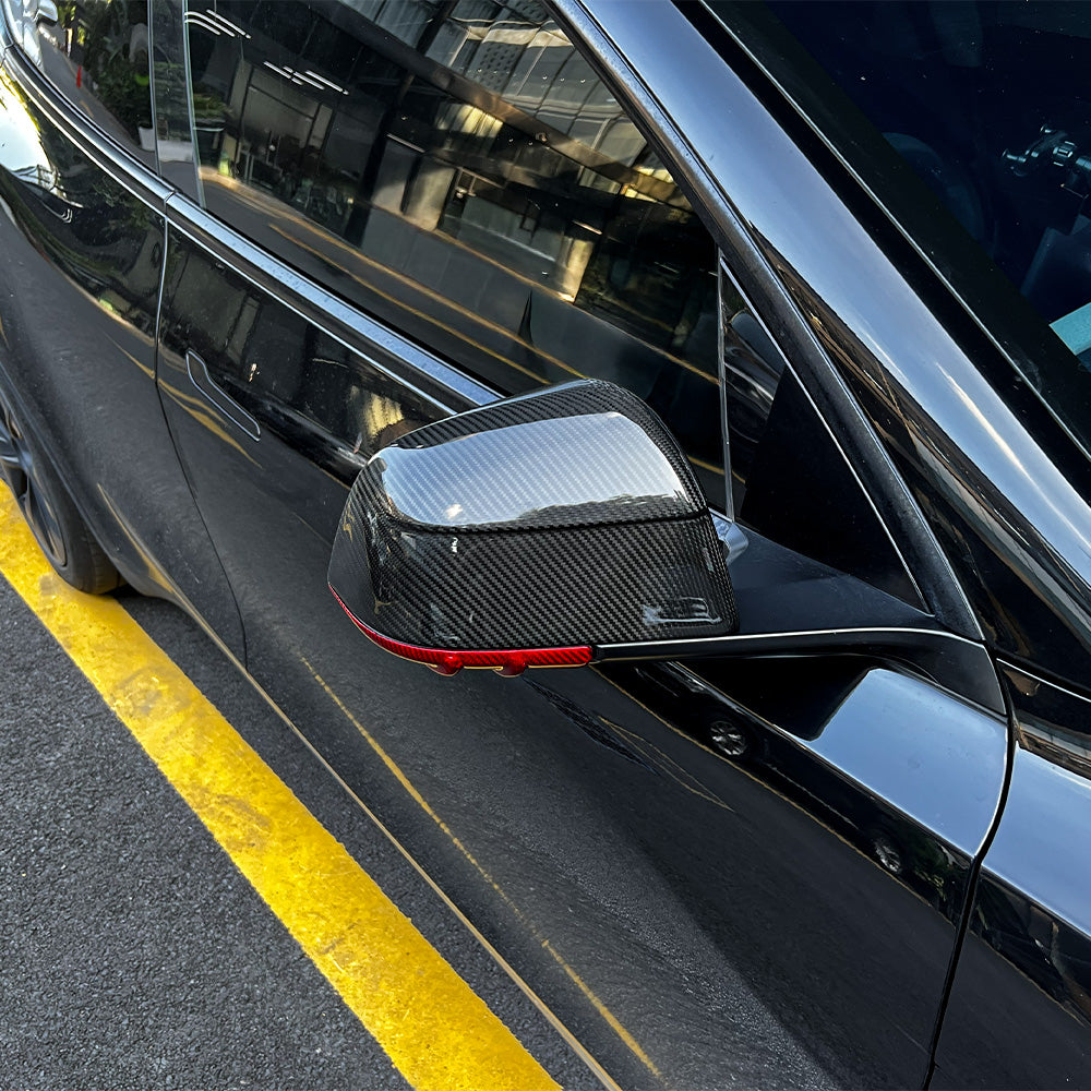 Tesla Model Y Carbon Fiber Mirror Covers (Upper & Lower)