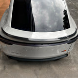 top view of Model Y Juniper Carbon Fiber Rear Spoiler Wing–Tesla YL OEM Style installed