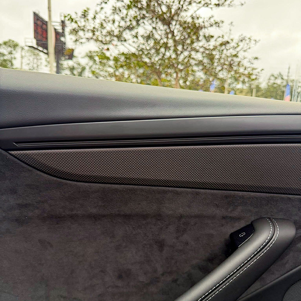 Tesla Model Y Juniper Carbon Fiber Door Panel Trim Covers