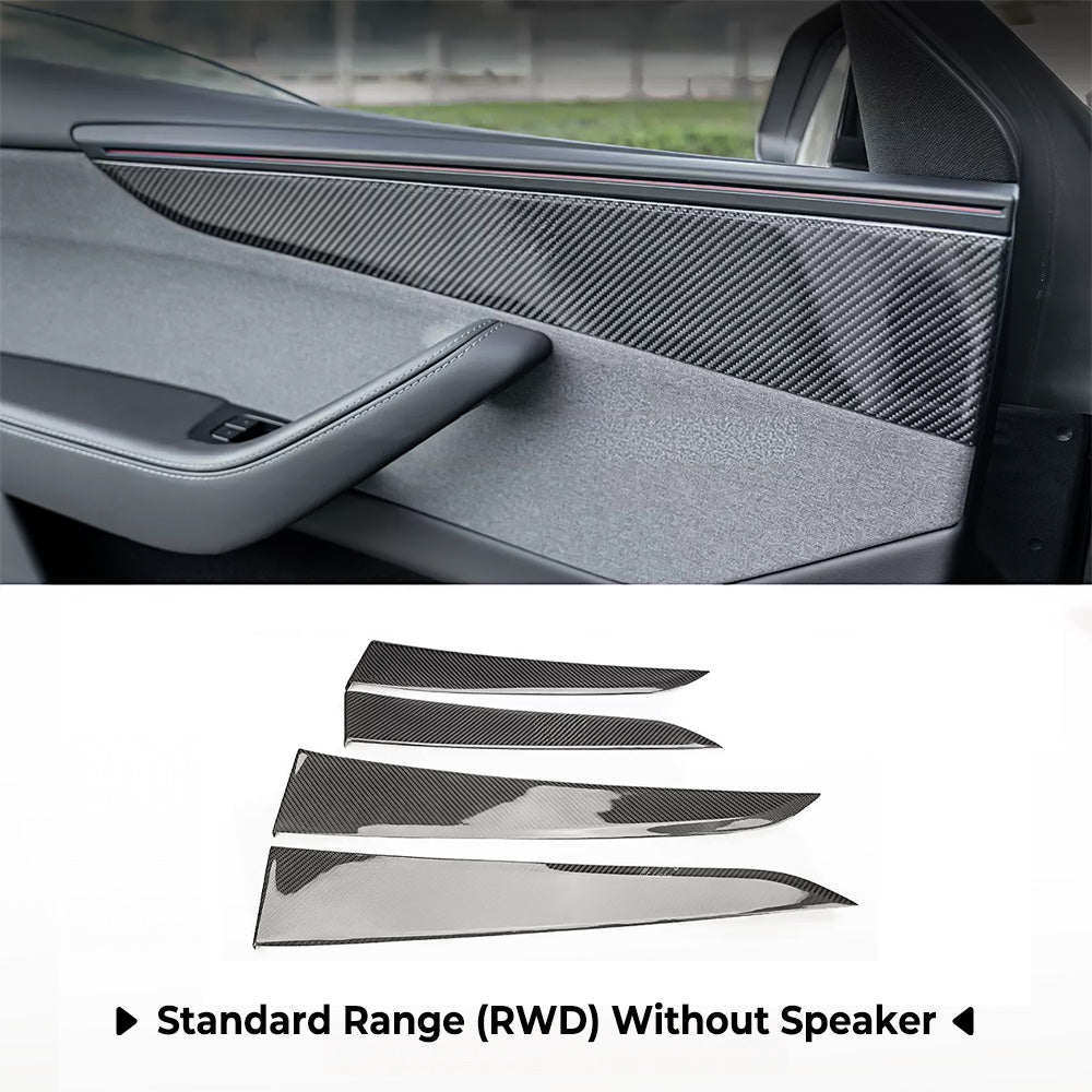 Tesla Model Y Juniper Carbon Fiber Door Panel Trim Covers 2025.03+