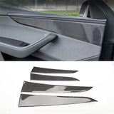 Tesla Model Y Juniper Carbon Fiber Door Panel Trim Covers 2025.03+