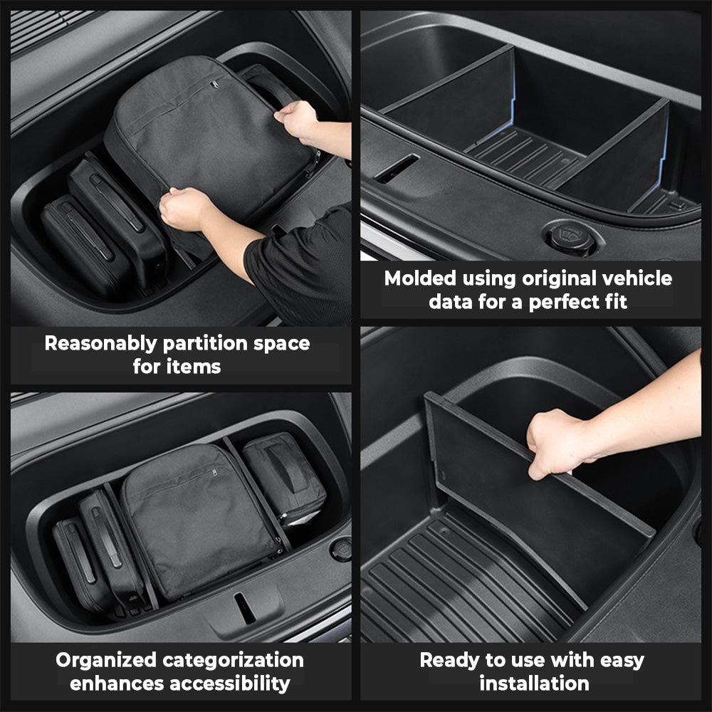 Tesla Model Y Juniper Front Trunk Organizer (2026+) – Custom-Fit Waterproof Storage Solution with Multi-Compartment Design