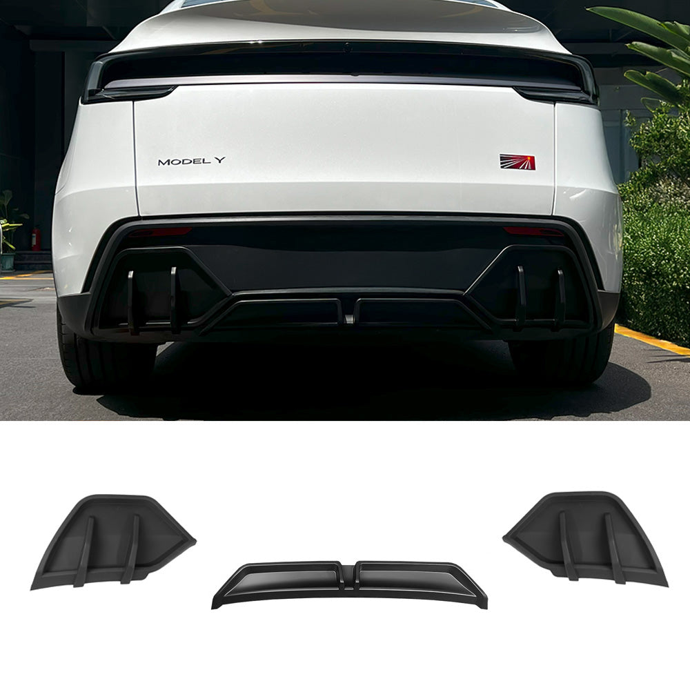 Rear Diffuser Upgrade 3PCS Aerodynamic Body Kit, No-Drill Install, OEM Fit Finish for Model Y Juniper