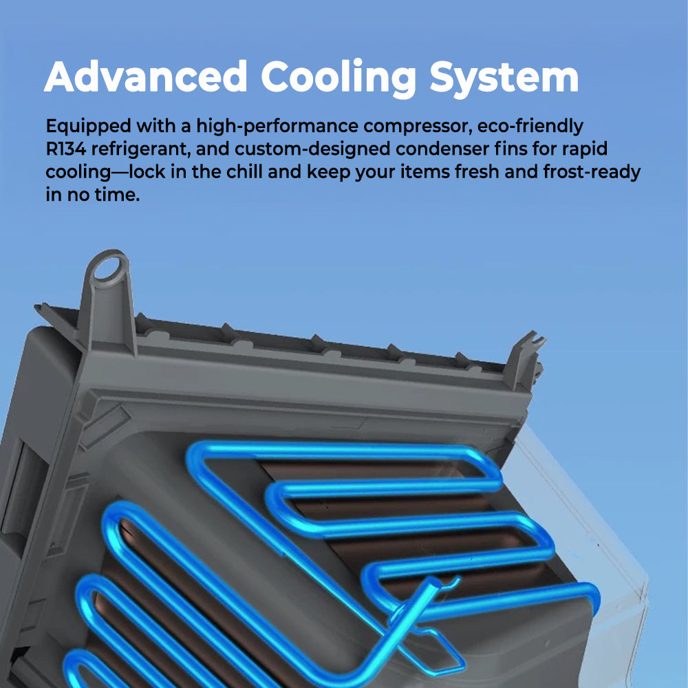 Tesla Model Y Portable Car Refrigerator – Smart App-Controlled 16L Camping Cooler with AI Cooling | Fits 2020–2025+ Including Juniper Gen 3.0