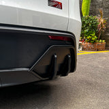 Close-up of the right of Tesla Model Y Juniper ABS Split Rear Diffuser