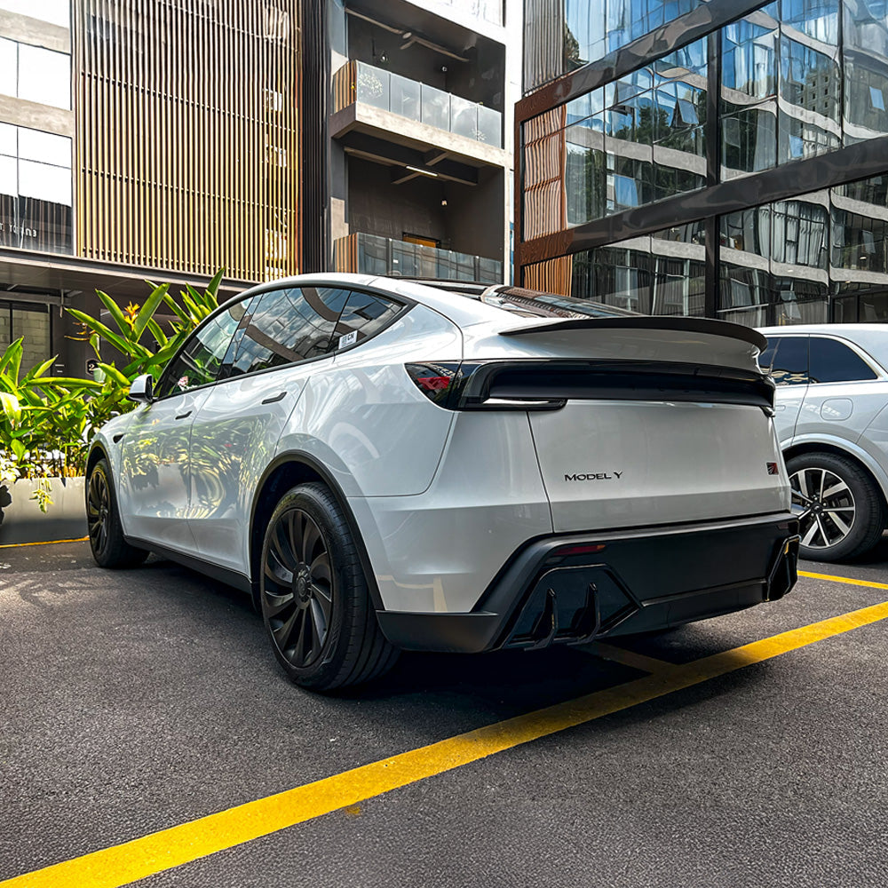 Tesla Model Y Juniper Carbon Fiber Spoiler and ABS rear diffuser Upragde