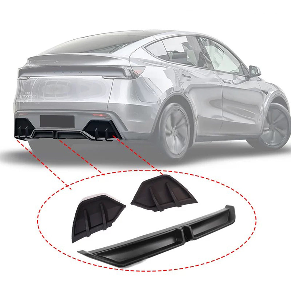 Rear Diffuser Upgrade 3PCS Aerodynamic Body Kit, No-Drill Install, OEM Fit Finish for Model Y Juniper