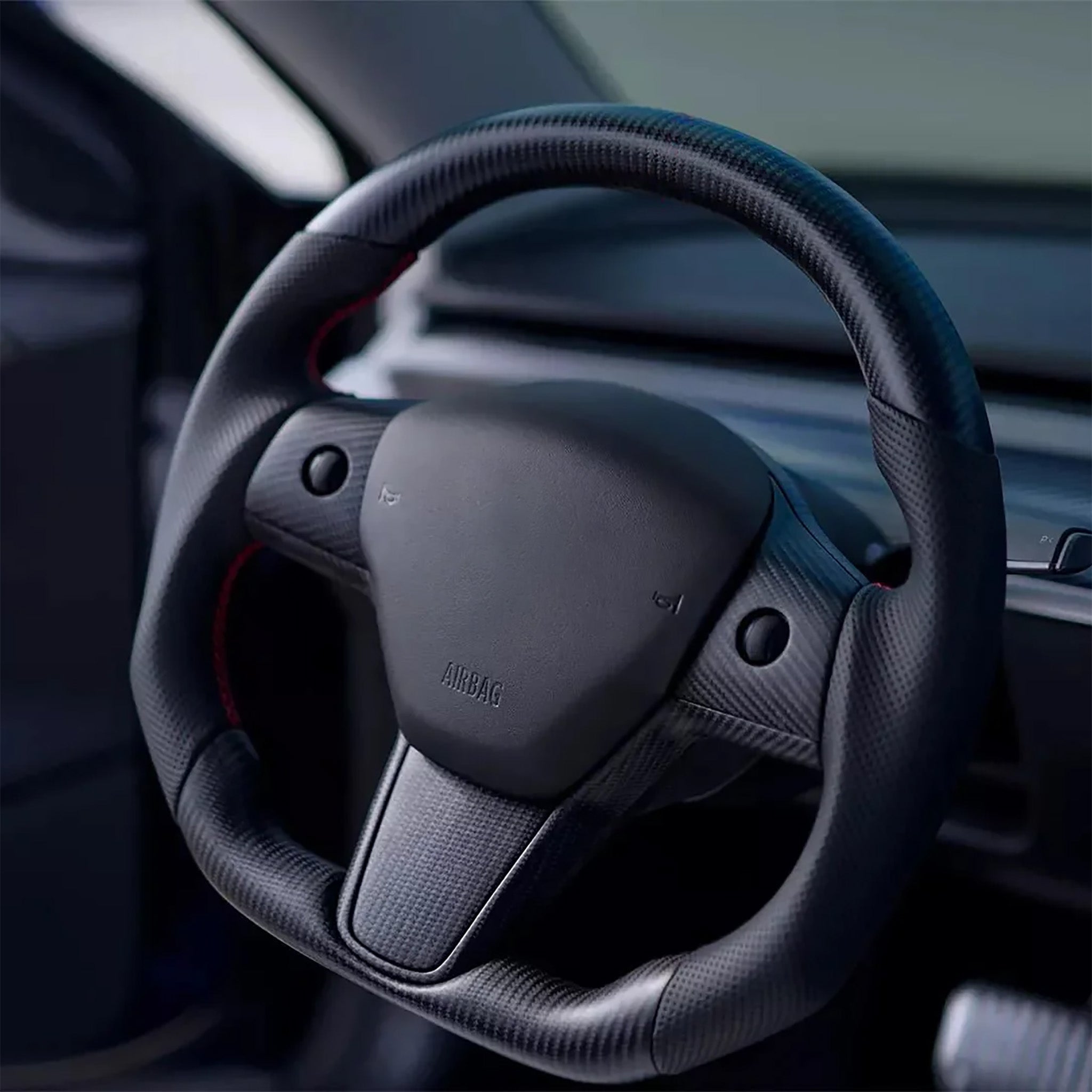 Carbon Fiber Sport Steering Wheel Upgrade for Tesla Model 3 (2017–2023.09) & Model Y (2020–2025.02) – Luxury Custom Interior Upgrade