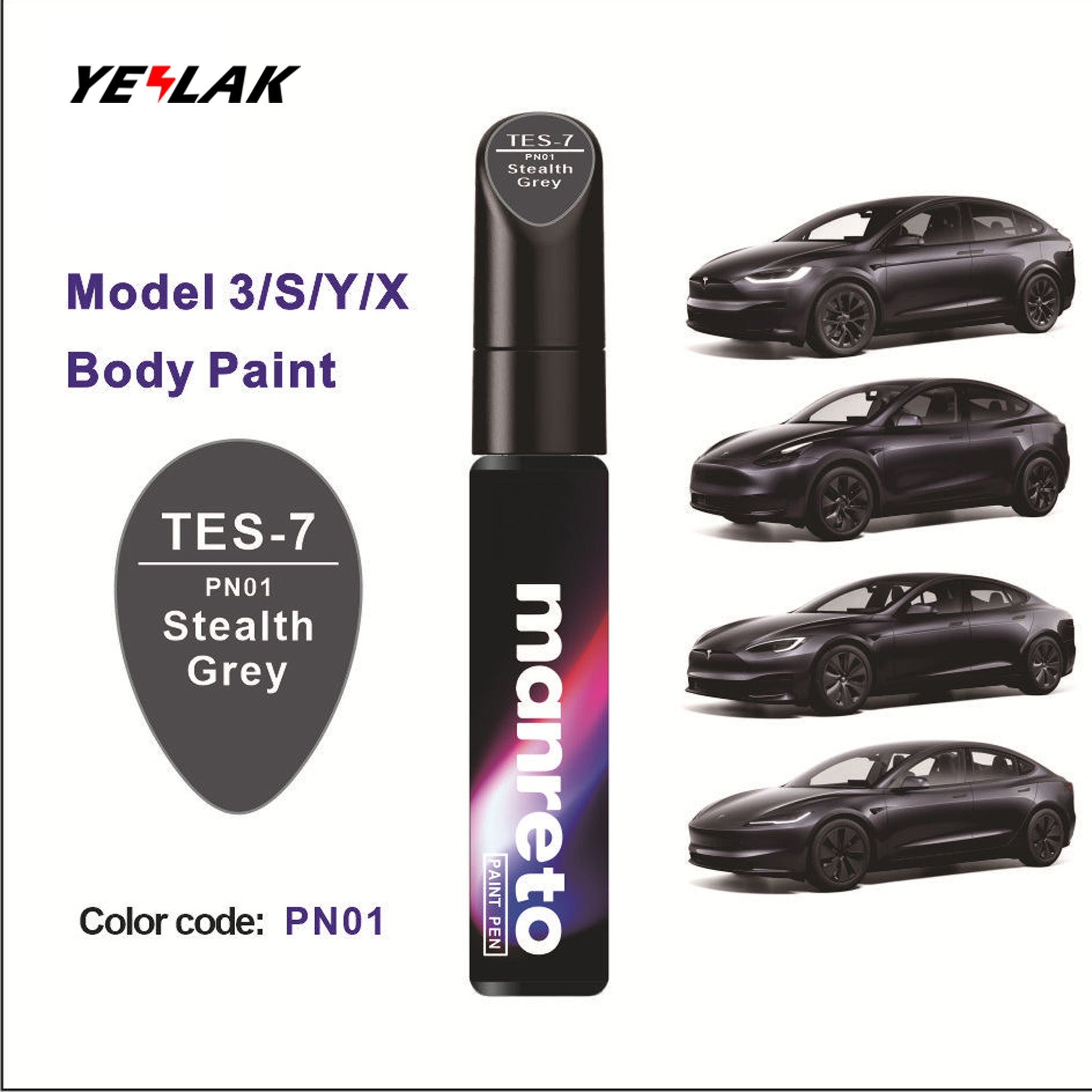 Tesla Touch-Up Paint Pen Repair Kit - Precision Color Match for All Tesla Models & Wheels