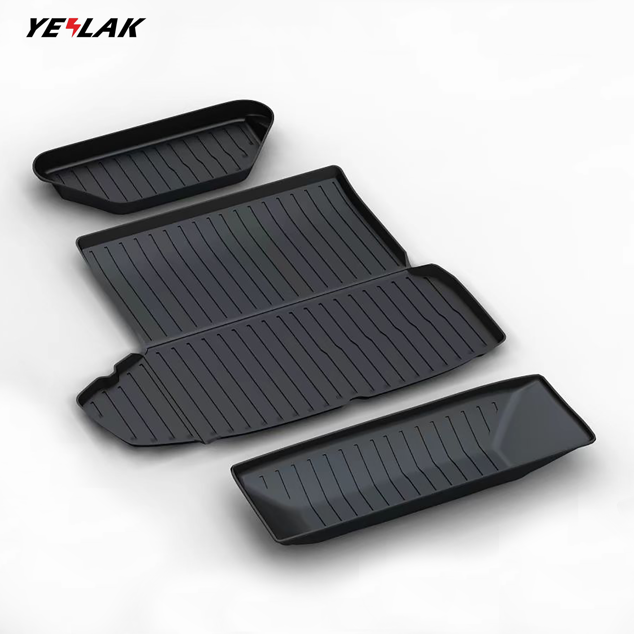 Front Rear Trunk Well Mats For Tesla Model S 2021-2023-Motor Vehicle Carpet & Upholstery-Teego