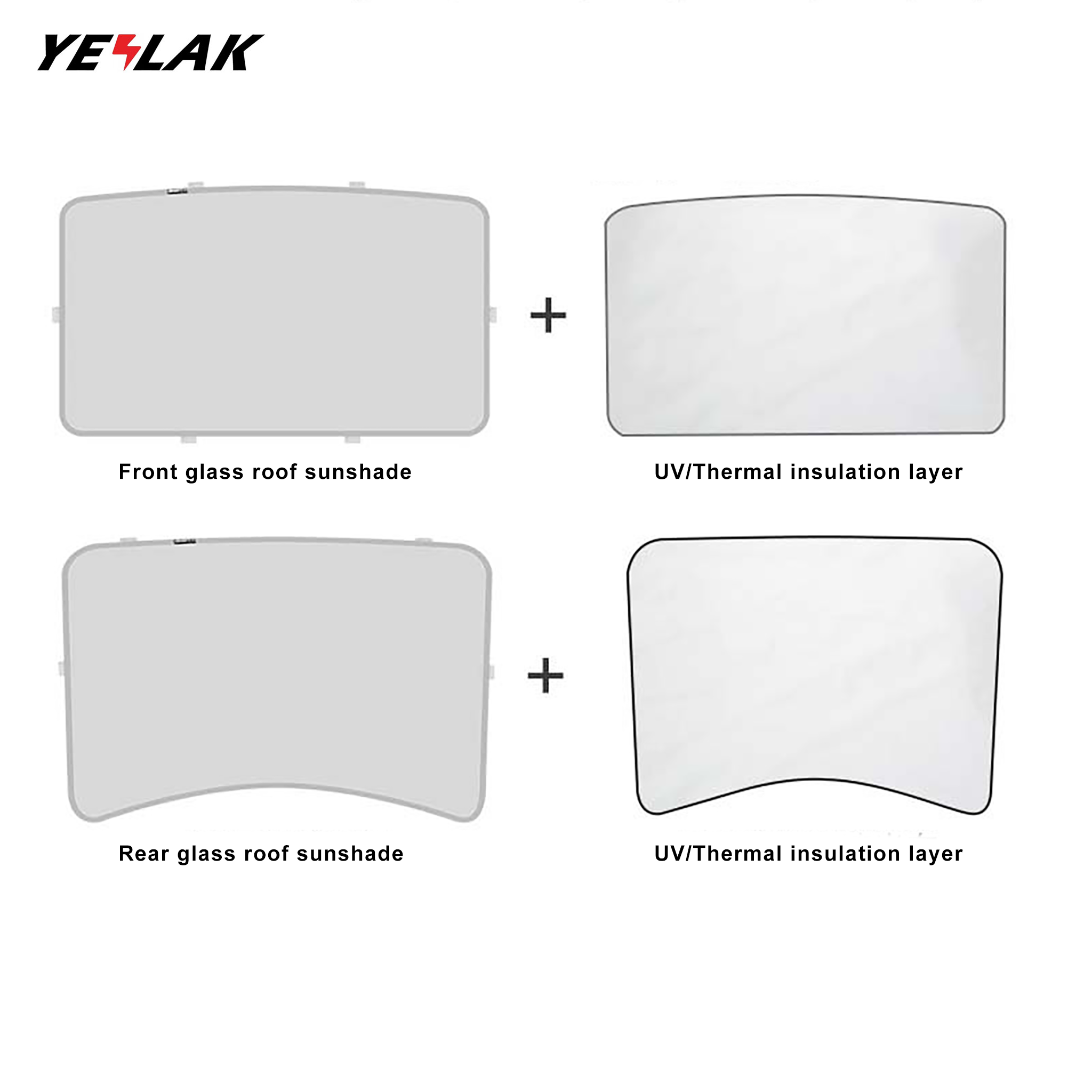 Roof Sunshades for Tesla Model 3-Motor Vehicle Interior Fittings-Teego