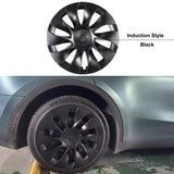 Teego 20 inch Model Y Wheel Covers with Induction Style Center Black Wheel Caps