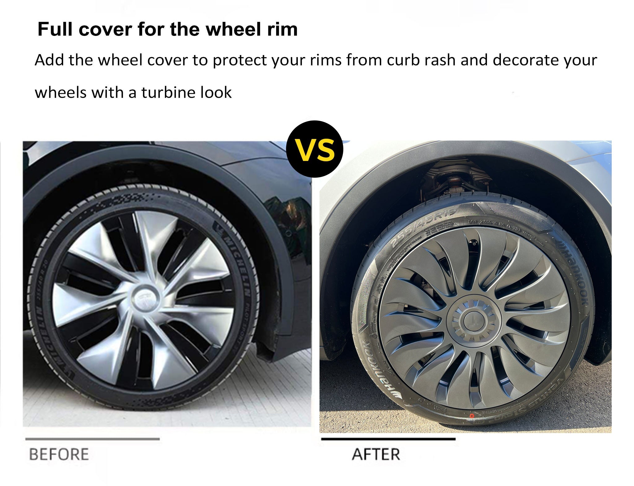 Uberturbine Wheel Covers for Tesla Model Y 19'' Gemini Wheels (Directional) 2020-2024