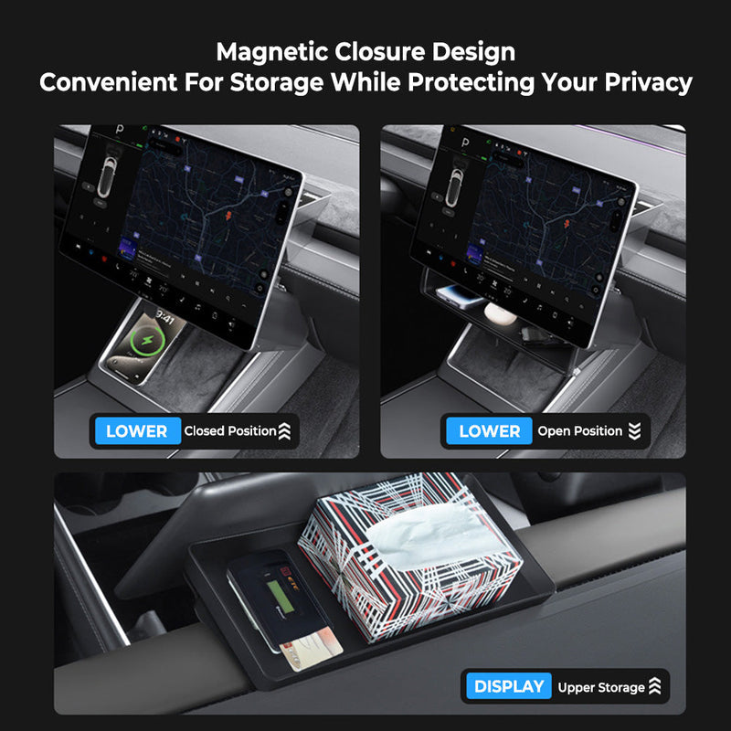 TESSGO Under Screen Storage Organizer FOR Tesla Model 3 & Model Y 2026+
